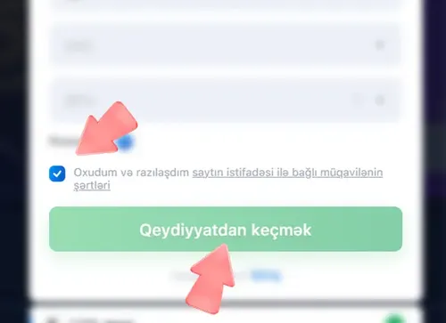 Hesabınızın yaradılması üçün qaydaları qəbul etməyə dair qutucuğu işarələməli və təsdiq düyməsinə klikləməlisiniz.